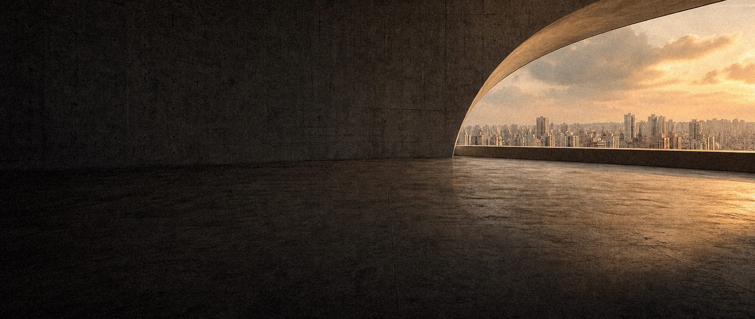 Arquitetura de concreto aberta para a paisagem urbana
